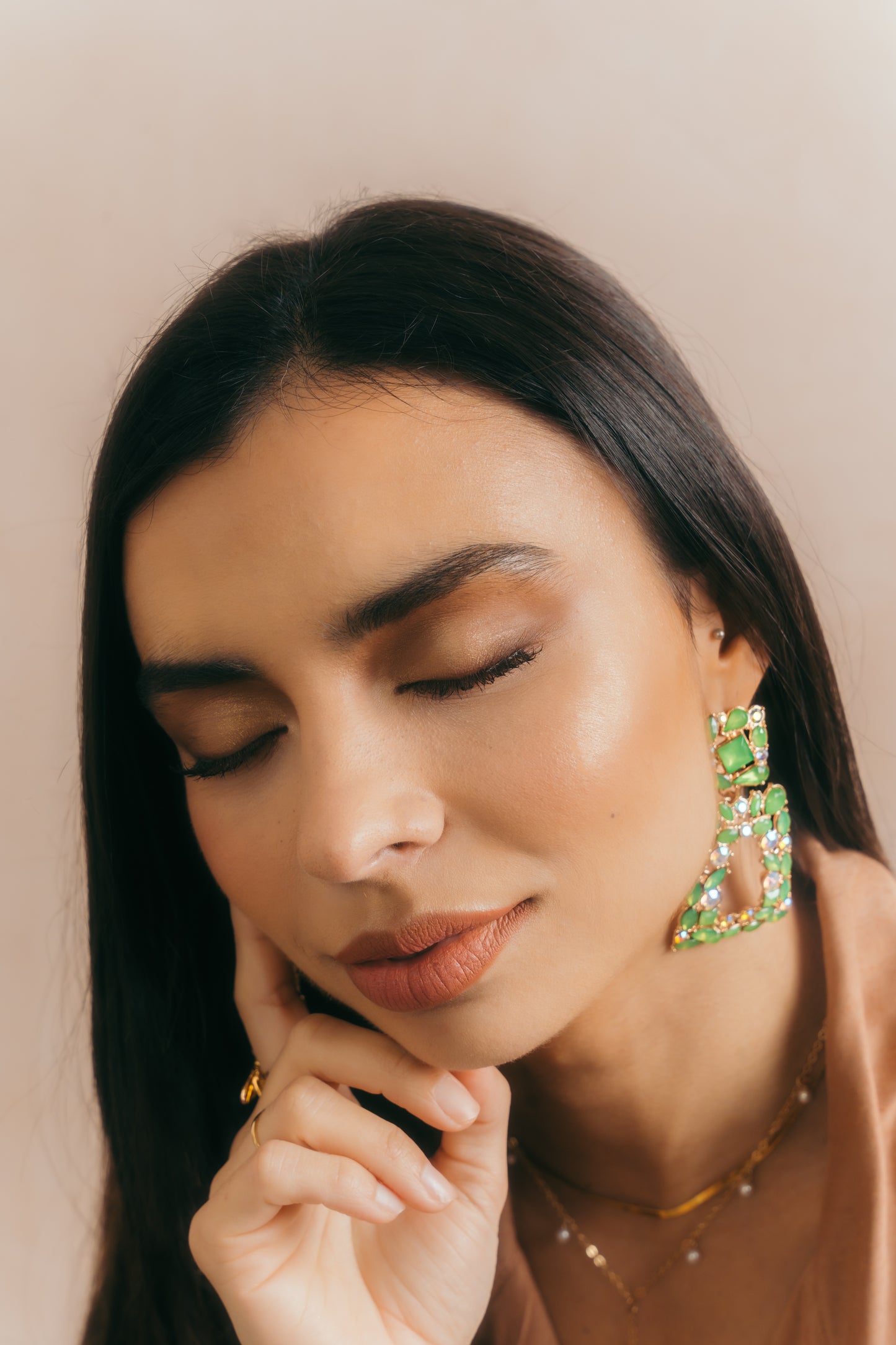 Kasia | Rhinestone Dangling Earrings