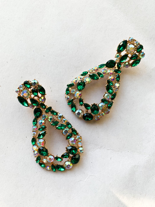 Leena | Dangling Rhinestone Earrings