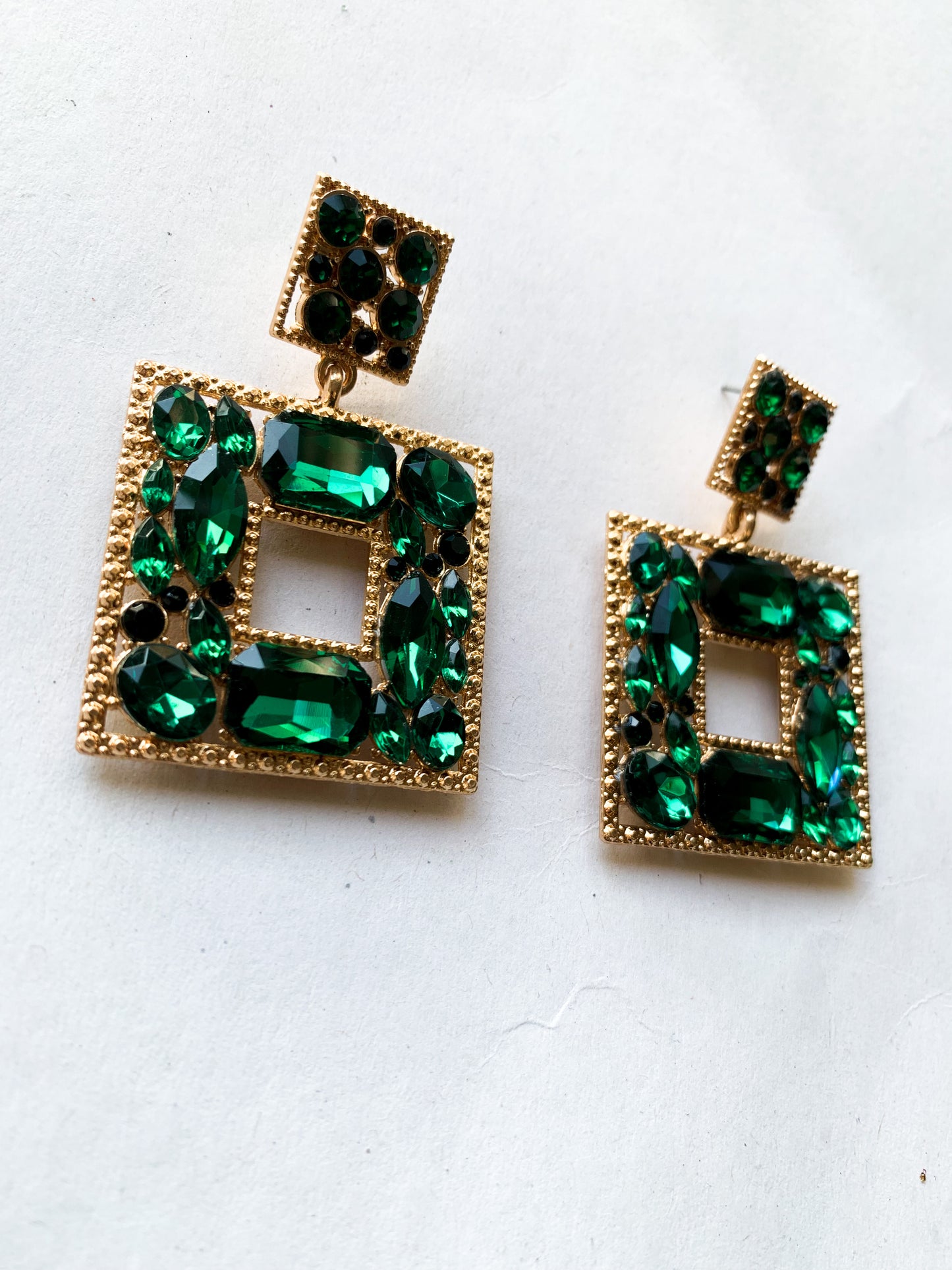 Selina | Square Gemstone Earrings