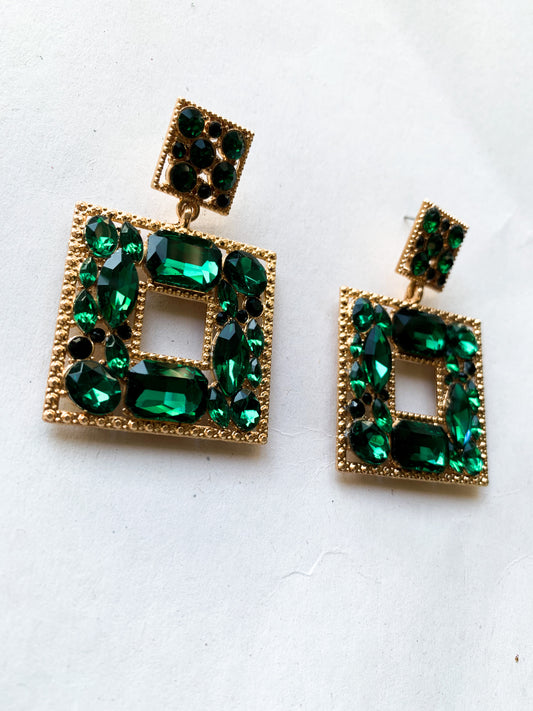 Selina | Square Gemstone Earrings